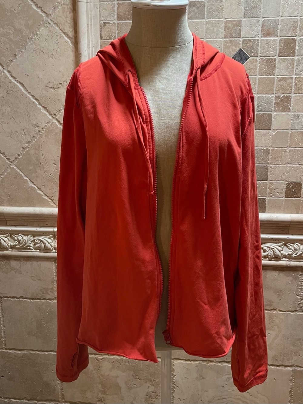 J Jill red athleisure casual stretch zip front hoodie